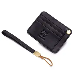 BULLCAPTAIN - - Tarjetero de Cuero Mate KB-456-BK Negro