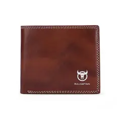 BULLCAPTAIN - - Billetera de Cuero Mate QB-032-CF Café
