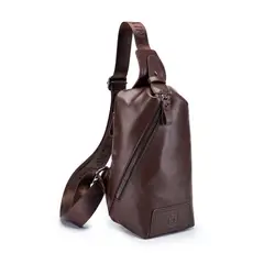 BULLCAPTAIN - - Mochila cruzada de Cuero Mate XB-099-CF Café