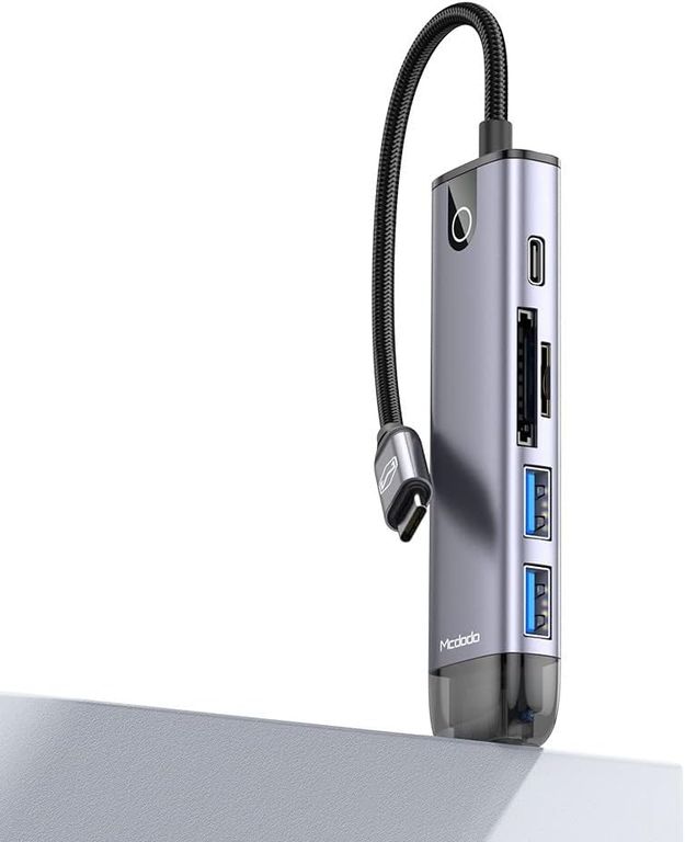 HUB PARA MACBOOK 6 EN 1 USB-C A HDMI/USB/C/SD/TF CARD