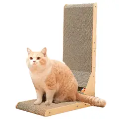 VARIOS - Rascador para Gatos Cartón Corrugado y Madera Forma L Mod A