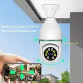 IMPORTADO MC - Foco Cámara Smart 360° de Seguridad Wifi Visión Nocturna Altavoz