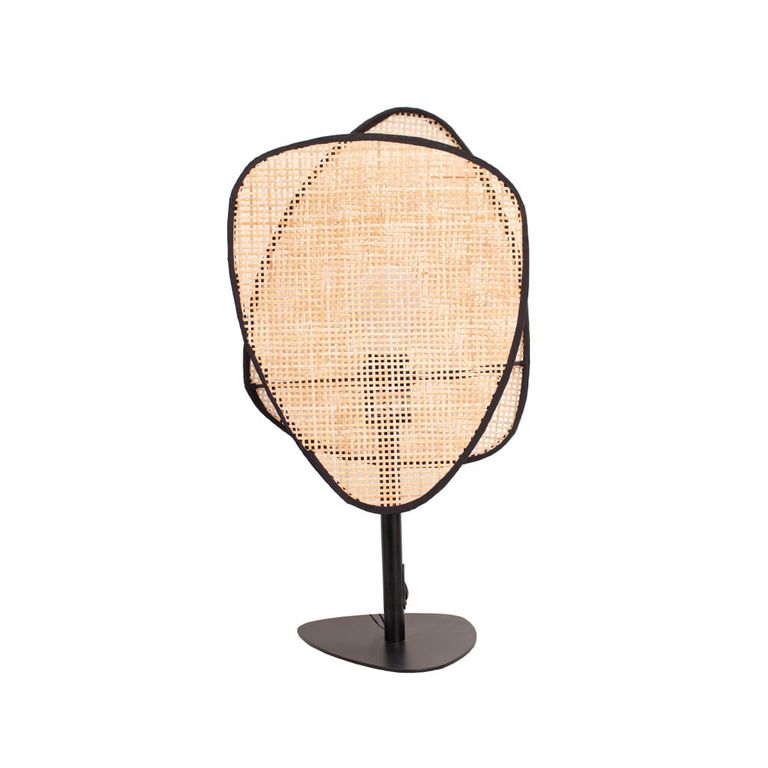 Lámpara De Mesa Rejillas De Hojas 22Cm Rattán