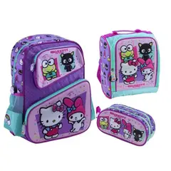 SCOOL - SET MOCHILA 3 BOLSILLOS HELLO KITTY & FRIENDS