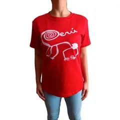 GENERICO - Polo Mujer Manga Corta Diseño Líneas - Rojo