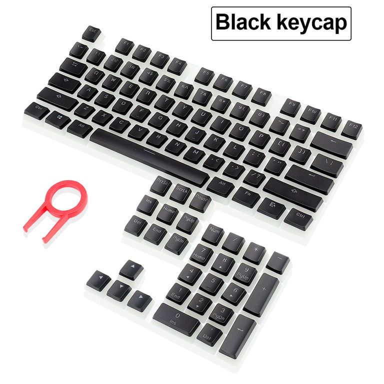 105 Keycaps Teclas De Pudín Pbt De Doble Disparo Negro