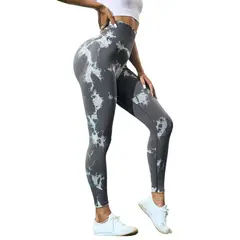 ROYAL PEACH APPAREL - Legging deportivo Tie Dye GRIS - Ropa deportiva malla mujer gym