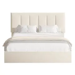 GENERICO - Cama Tapizada Listón Ivory 1.5 Plz