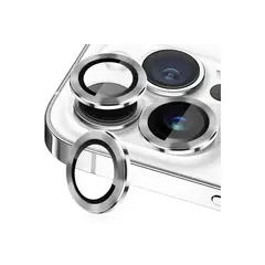 GENERICO - MICAS PROTECTORES DE CAMARA PARA IPHONE 15 PRO MAX PLATA