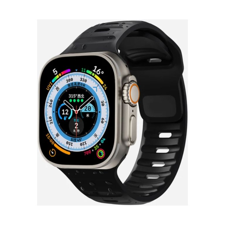 Correa Goma Apple Watch y Smartwatch 42-44-45-49mm xNegro