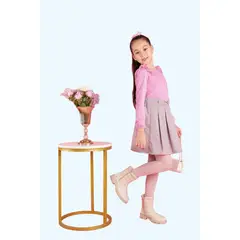 KIDS MASHMELO - Body Con Pedreria En Canessu Y Tull Bordado Para Niña