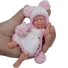 GENERICO - Mini Bebe Reborn Silicona Ojos Cerrados12 cm - Niña