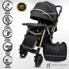 BABY - Coche Cuna de Lujo «BOMBSHELL» con Bolso Pañalero Black