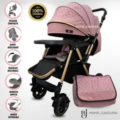 BABY - Coche Cuna de Lujo «BOMBSHELL» con Bolso Pañalero Pink