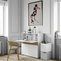 TU MESITA - Escritorio Plegable Focus color BlancoDuna 2 puertas