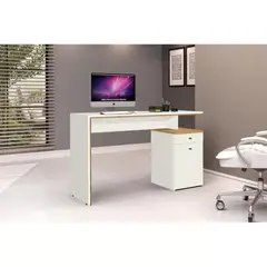 TU MESITA - Escritorio Clásico Megan color BlancoDuna 1 cajón 1 puerta