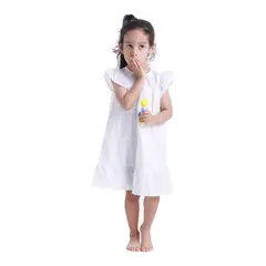 NATA COTON - VESTIDO ALGODÓN MANGA CORTA NIÑA BLANCO