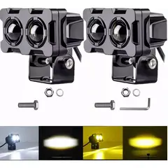 GENERICO - Faros Auxiliares Led Doble Color Para Auto Moto 1 Par