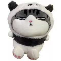 GENERICO - Peluche Gato Kawaii En Disfraz Panda 20cm BN