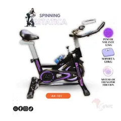 GENERICO - Spinning Estacionaria Color Violeta Volante De 12 kg