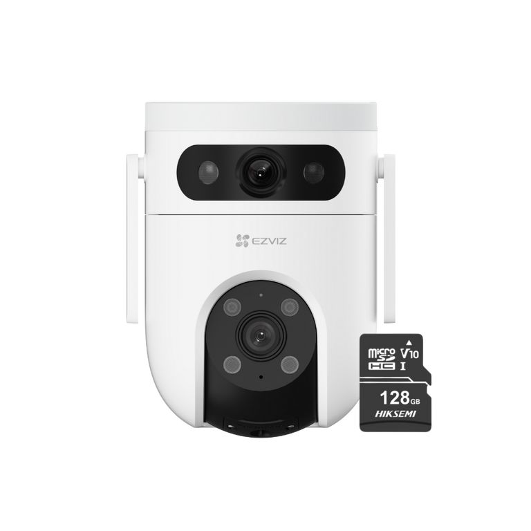Cámara de seguridad inteligente para exteriores H9c Dual + SD 128GB -