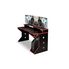 MUEBLES CRISOSTOMO - Escritorio Gamer de Melamina Moderno Negro 120cm