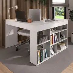 TU MESITA - Escritorio con Librero Florida color Blanco