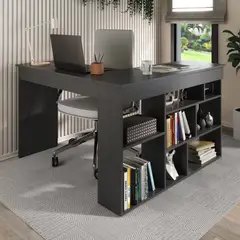 TU MESITA - Escritorio con Librero Florida color Negro