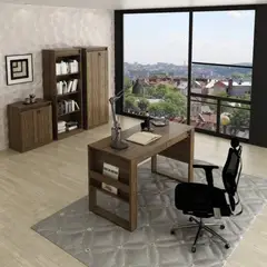 TU MESITA - Escritorio Moderno Zamir color Marrón 2 cajones