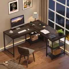 TU MESITA - Escritorio Industrial Ferrer color Marrón en L