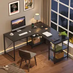 TU MESITA - Escritorio Industrial Ferrer color Negro en L