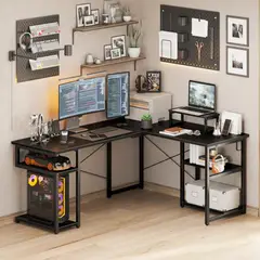 TU MESITA - Escritorio Industrial Pipper color Negro en L