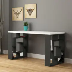 TU MESITA - Escritorio Moderno Rigo color NegroBlanco