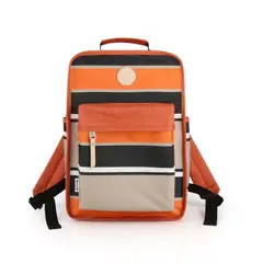 HIMAWARI - - Mochila escolar o de viaje porta Laptop Naranja y Gris