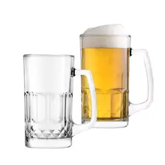INSPIRA - Set 2 Vasos Chops Cervecero Diseño Labrado 570 ml