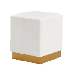 GENERICO - Puff Cuadrado Lisa con Base Metálica Arena