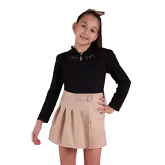 KIDS MASHMELO - Polo Con Volante En El Cuello Para Niña Kids Mashmelo.-