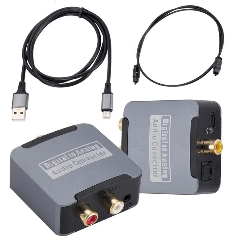 Convertidor de Audio Optico Digital a Rca digital a análogo