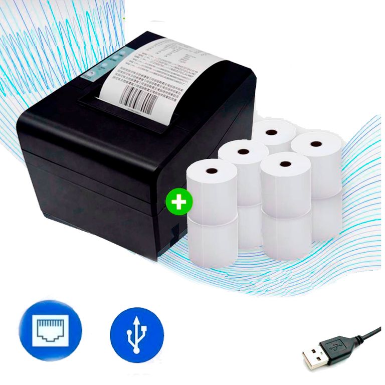 Ticketera Facturador FT335 Termica USB + 10 Rollos de Impresion.
