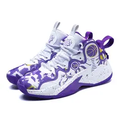 DANWEILE - Zapatos De Baloncesto Juveniles Transpirables De Malla De Moda-púrpura