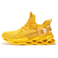 DANWEILE - Zapatillas de running de malla transpirable para hombre - amarillo