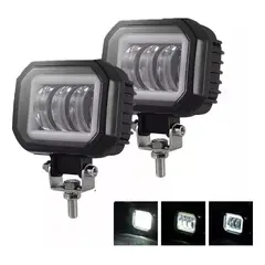 GENERICO - Par Faros Auxiliares Led Ojos De Ãngel Niebla Led Moto Luces