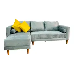 AMOBLART - Seccional Milán 2 piezas + 4 cojines - Plata