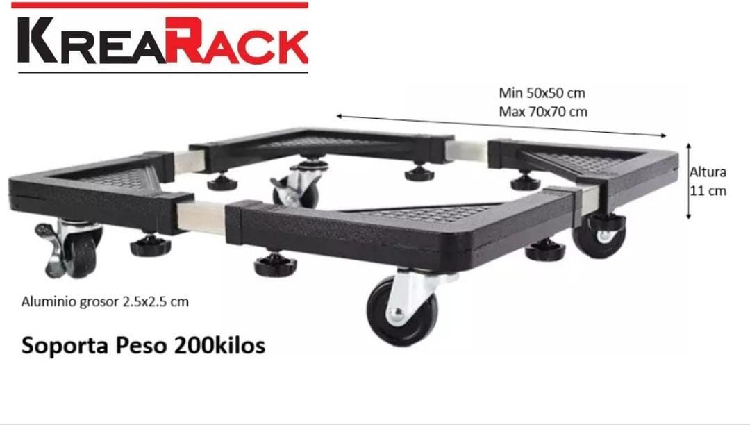 Base grueso a Rueda regulable cocina refri 200kg