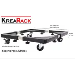 GENERICO - Base grueso a Rueda regulable cocina refri 200kg