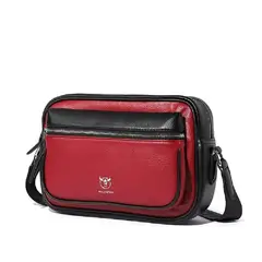 BULLCAPTAIN - - Morral de Cuero Pu Mate DJB-0105-PU-RD Rojo