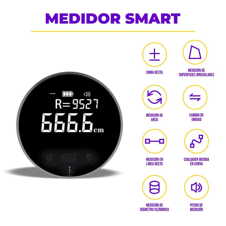Medidor Digital Inteligente con Pantalla LCD y Recargable Tipo-C