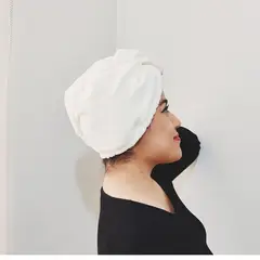 GENERICO - Toalla Turbante de Microfibra - Color Crema