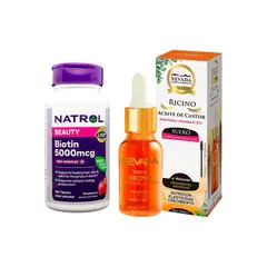 NEVADA NATURAL PRODUCTS - Ricino Aceite de Castor 15ml + Biotin Natrol 5000 MCG