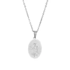 GENERICO - Collar Mujer Medalla Virgen Del Carmen Joya Religiosa Plata